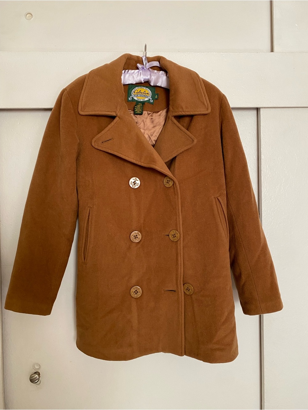 Cabels’s wool blend peacoat double breasted in rust camel MEDIUM